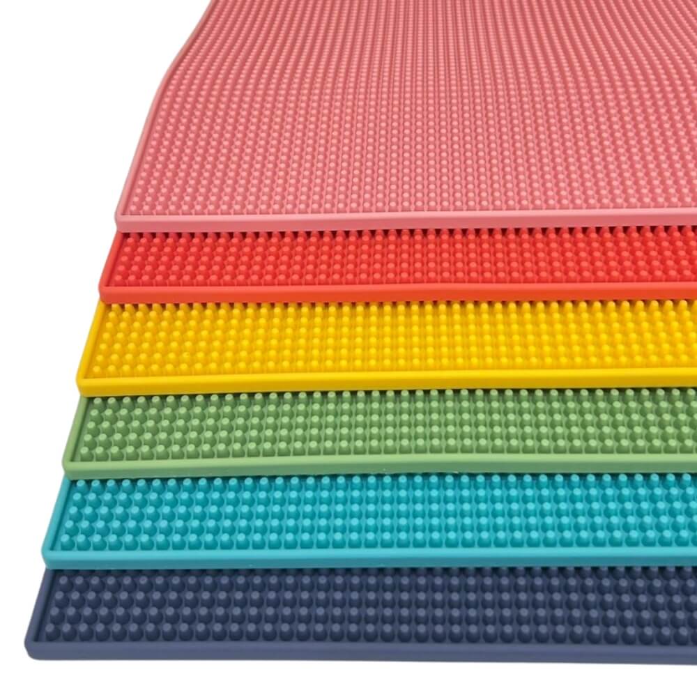  แผ่นรองบาร์ แผ่นยางกันลื่น ETZEL (รุ่นหนาพิเศษ) 45x30 cm สีชมพู_2
